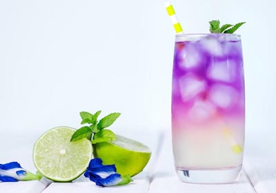 Blue Butterfly Pea lemonade